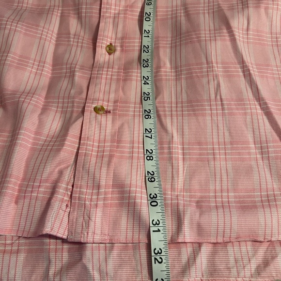 David Donahue Men Size XL Pink Tartan Plaid 100% Cotton Long Sleeve Dress Shirt - Picture 7 of 7